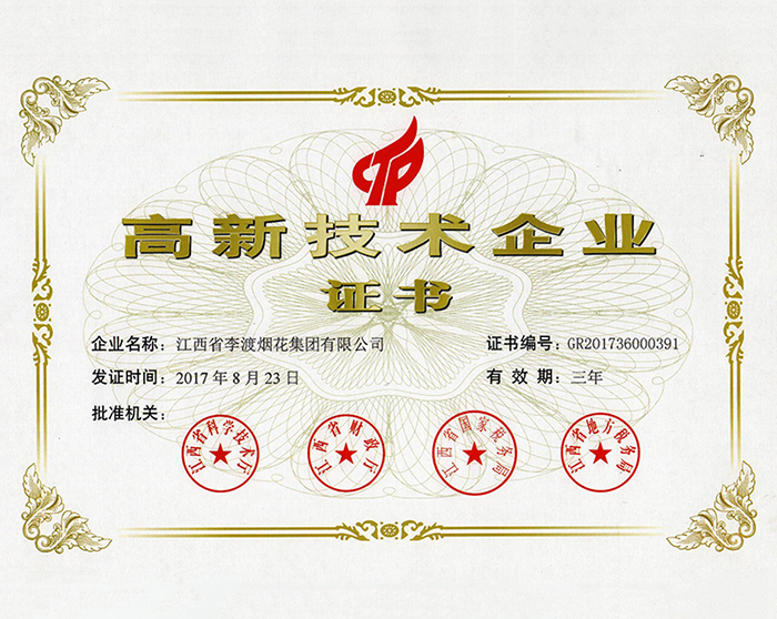 2017高新技术企业证书