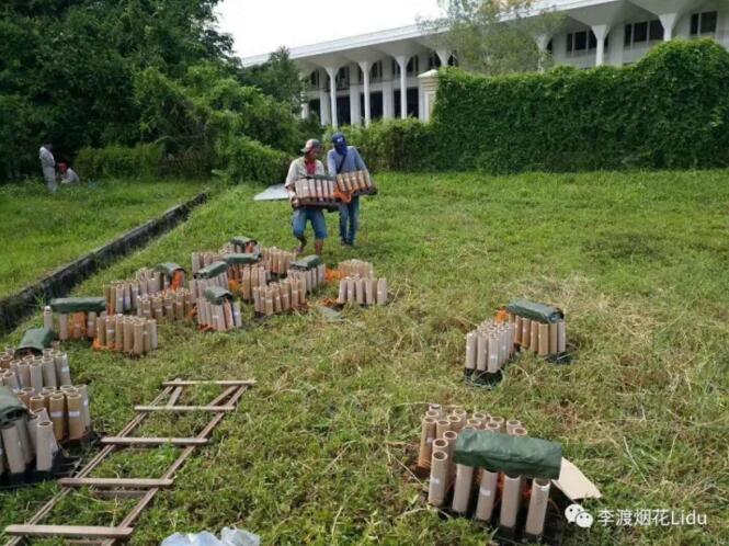 漂亮的焰火燃放